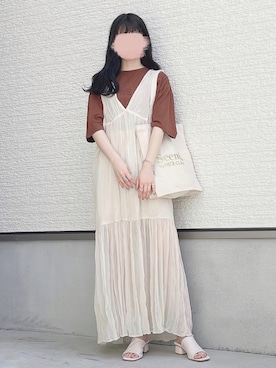 「スクエアトゥ」｜yuririn*さん（レディース・156cm）の夏コーディネート