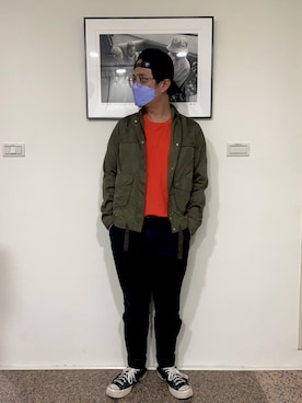 「N.HOOLYWOOD（N.ハリウッド）のアイテム（キャップ）」を使った、yunawsiliさん（メンズ・168cm）の冬コーディネート