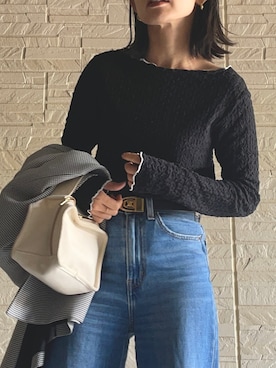 「いまどきジャケット写真」｜「アイテム（ハンドバッグ）」を使った、AKARIさん（レディース・163cm）の春コーディネート