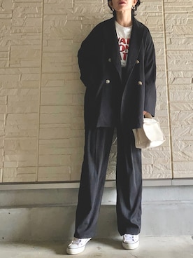 「ECRIRE（エクリール）のアイテム（スラックス）」を使った、AKARIさん（レディース・163cm）の冬コーディネート