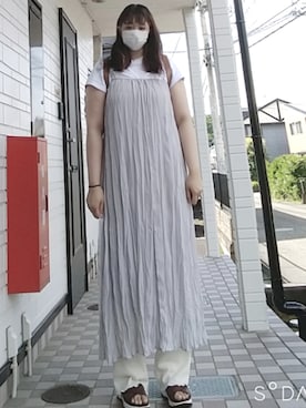 「アイテム（ワンピース、その他）」を使った、あきぎんさん（レディース・160cm）の夏コーディネート