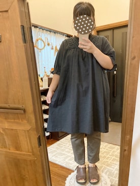 「しまむら（シマムラ）のアイテム（チュニック）」を使った、ﾏﾒӦさん（レディース・154cm）の夏コーディネート