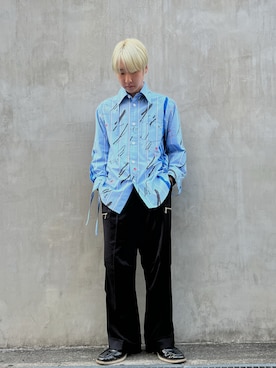 「DANKE SCHON（ダンケシェーン）のアイテム（スラックス）」を使った、ながさきたいがさん（メンズ・169cm）の冬コーディネート