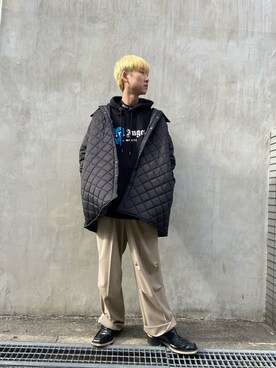 「DANKE SCHON（ダンケシェーン）のアイテム（スラックス）」を使った、ながさきたいがさん（メンズ・169cm）の冬コーディネート