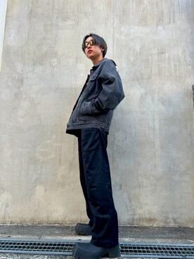 「DANKE SCHON（ダンケシェーン）のアイテム（スラックス）」を使った、ながさきたいがさん（メンズ・169cm）の春コーディネート