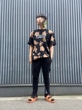 「DANKE SCHON（ダンケシェーン）のアイテム（スウェットパンツ）」を使った、ながさきたいがさん（メンズ・169cm）の夏コーディネート