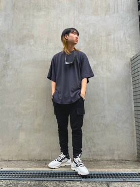 「WHITELAND（ホワイトランド）のWHITELAND/ホワイトランド/タグTシャツ/TAG TEE（Tシャツ/カットソー）」を使った、ながさきたいがさん（メンズ・169cm）の夏コーディネート