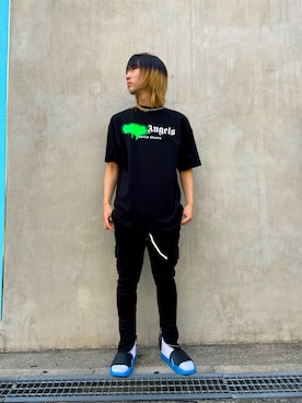 「DANKE SCHON（ダンケシェーン）のアイテム（スウェットパンツ）」を使った、ながさきたいがさん（メンズ・169cm）の夏コーディネート