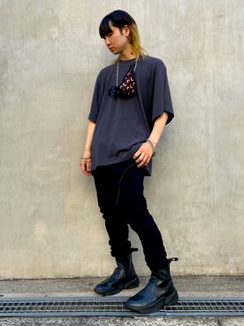 「WHITELAND（ホワイトランド）のWHITELAND/ホワイトランド/タグTシャツ/TAG TEE（Tシャツ/カットソー）」を使った、ながさきたいがさん（メンズ・169cm）の夏コーディネート