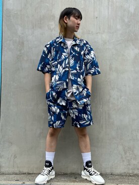 「WHITELAND（ホワイトランド）のWHITELAND/ホワイトランド/タグTシャツ/TAG TEE（Tシャツ/カットソー）」を使った、ながさきたいがさん（メンズ・169cm）の夏コーディネート