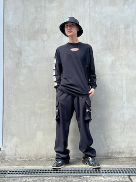「BlackEyePatch（ブラックアイパッチ）のアイテム」を使った、ながさきたいがさん（メンズ・169cm）の春コーディネート