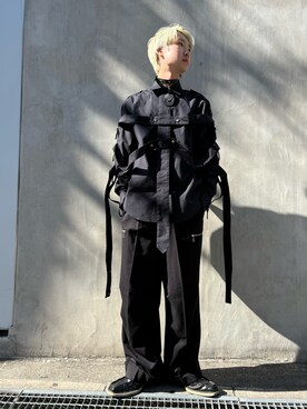 「DANKE SCHON（ダンケシェーン）のアイテム（スラックス）」を使った、ながさきたいがさん（メンズ・169cm）の冬コーディネート