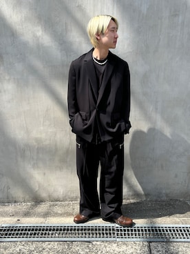 「DANKE SCHON（ダンケシェーン）のアイテム（スラックス）」を使った、ながさきたいがさん（メンズ・169cm）の春コーディネート