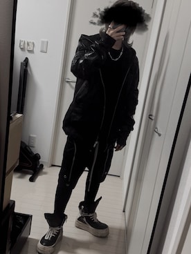 「Rick Owens（リックオウエンス）のアイテム」を使った、よっけさん（メンズ・160cm）の冬コーディネート