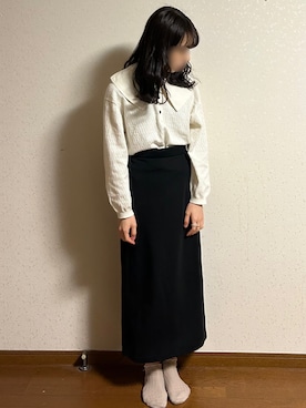 「襟付きトップス」｜「アイテム（アクセサリー）」を使った、まめさん（レディース・156cm）の秋コーディネート