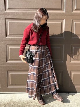 「ISOOK（アイスー）のアイテム（バッグ）」を使った、まめさん（レディース・156cm）の冬コーディネート