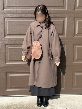 「LOWRYS FARM（ローリーズファーム）のストレッチヒールブーツ　851418（ブーツ）」を使った、まめさん（レディース・157cm）の冬コーディネート