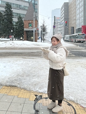 「GRL（グレイル）のアイテム（ブルゾン）」を使った、Sealake Chanさん（レディース・155cm）の冬コーディネート