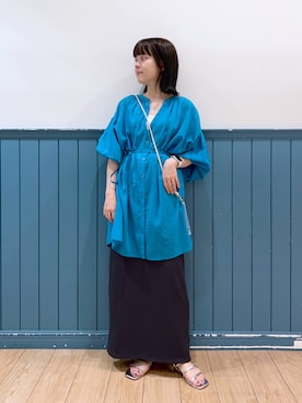「ブルーコーデ」｜「アイテム（PC・スマホグッズ/家電）」を使った、aiさん（レディース・151cm）の夏コーディネート