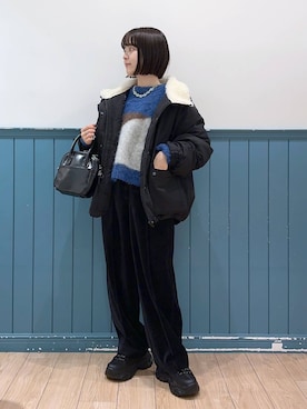 「LOWRYS FARM（ローリーズファーム）のチェーンネックレス　976398（ネックレス）」を使った、aiさん（レディース・151cm）の冬コーディネート