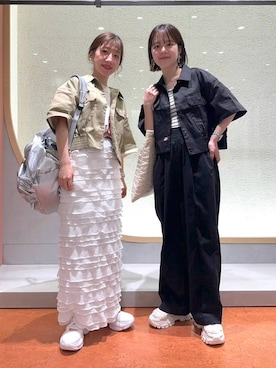 「アイテム（バックパック/リュック、シルバー系）」を使った、aiさん（レディース・151cm）の春コーディネート