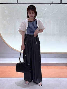 「LOWRYS FARM（ローリーズファーム）のＰＵＴＯＮボレロ　108011（カーディガン/ボレロ）」を使った、aiさん（レディース・151cm）の春コーディネート