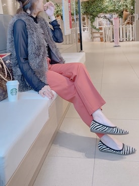 「ファーベスト」｜「アイテム（ノーカラージャケット）」を使った、hitomihさん（レディース・171cm）の秋コーディネート