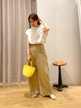 「PAPILLONNER（パピヨネ）のアイテム（シューズ）」を使った、numaさん（レディース・153cm）の夏コーディネート