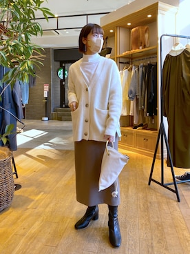 「PAPILLONNER（パピヨネ）のアイテム（シューズ）」を使った、numaさん（レディース・153cm）の冬コーディネート