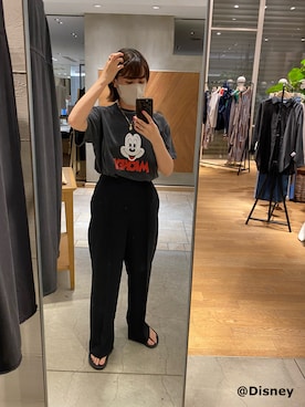 「ミッキー」｜「アイテム（スラックス）」を使った、numaさん（レディース・153cm）の夏コーディネート