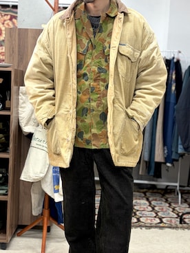 「アイテム（ミリタリージャケット）」を使った、ミズシーさん（メンズ・183cm）の冬コーディネート