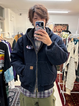 「アイテム（カバーオール）」を使った、ミズシーさん（メンズ・183cm）の秋コーディネート