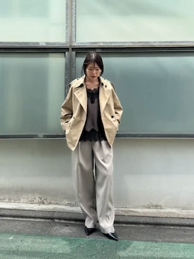 「アイテム（キャミソール、グリーン系）」を使った、GRACE CONTINENTALさん（レディース・159cm）の秋コーディネート