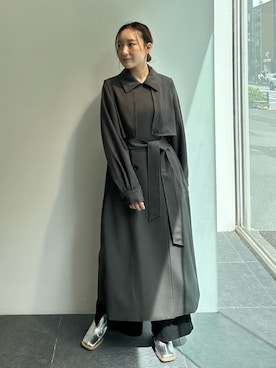 「PUBLIC TOKYO（パブリックトウキョウ）のアイテム（トレンチコート）」を使った、ｎａｎａさん（レディース・152cm）の秋コーディネート