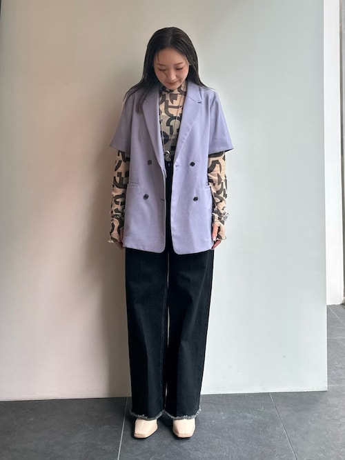 PUBLIC DENIM/ハイウエストワイドストレートデニムパンツ PUBLIC DENIM】ハイウエストワイドストレートデニム/センター