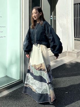 「PUBLIC TOKYO（パブリックトウキョウ）のアイテム（ブルゾン）」を使った、ｎａｎａさん（レディース・152cm）の秋コーディネート
