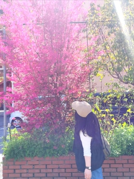 「GLOBAL WORK（グローバルワーク）のアイテム（帽子）」を使った、おおはしさん（レディース・150cm）の春コーディネート