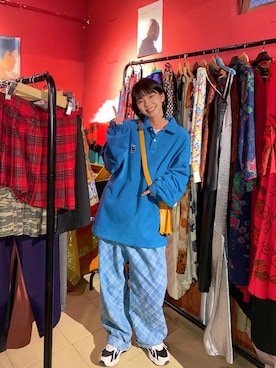 「blue」｜「アイテム（メッセンジャーバッグ）」を使った、HiMoonさん（レディース・163cm）の秋コーディネート