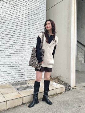 「Kastane」｜「アイテム（トートバッグ）」を使った、kitagawa mikiさん（レディース・165cm）の冬コーディネート