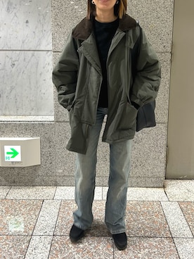 「green label relaxing（グリーンレーベルリラクシング）のアイテム（その他アウター）」を使った、achitaさん（レディース・168cm）の冬コーディネート