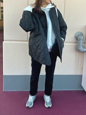 「PUBLUX（パブリュクス）のアイテム（ノーカラージャケット）」を使った、achitaさん（レディース・168cm）の冬コーディネート