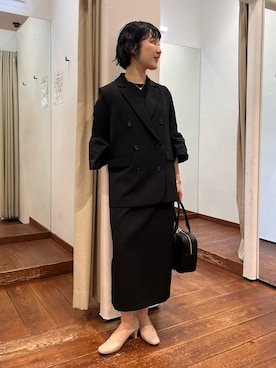 「RODE SKO（ロデスコ）のアイテム」を使った、久木 美音さん（レディース・157cm）の冬コーディネート