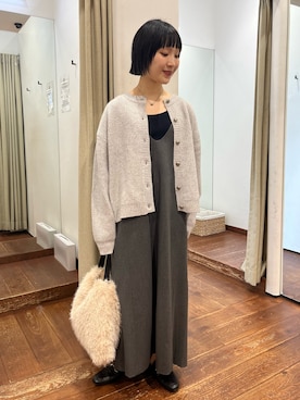 「FORK&SPOON（フォークアンドスプーン）のアイテム（ワンピース）」を使った、久木 美音さん（レディース・157cm）の秋コーディネート