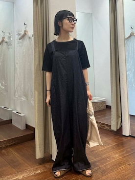 「旅行コーデ」｜「アイテム（オールインワン・サロペット）」を使った、mion hisakiさん（レディース・157cm）の夏コーディネート