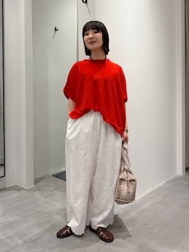 「刺繍」｜久木 美音さん（レディース・157cm）の春コーディネート