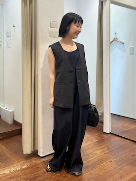 「かぐれ（カグレ）のアイテム（サロペット/オーバーオール）」を使った、久木 美音さん（レディース・157cm）の秋コーディネート