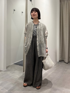 「URBAN RESEARCH（アーバンリサーチ）のBIRKENSTOCK　GIZEH RIVET（サンダル、ベージュ系）」を使った、久木 美音さん（レディース・157cm）の春コーディネート