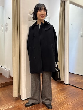 「かぐれ」｜「アイテム（ピーコート）」を使った、久木 美音さん（レディース・157cm）の冬コーディネート