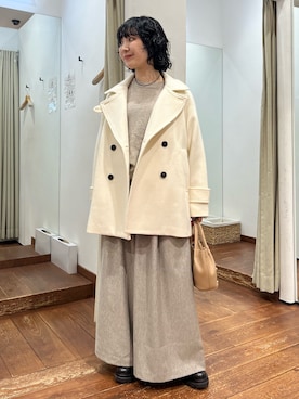 「URBAN RESEARCH（アーバンリサーチ）のアイテム」を使った、久木 美音さん（レディース・157cm）の冬コーディネート