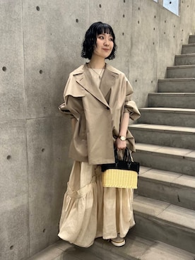 「URBAN RESEARCH（アーバンリサーチ）のアイテム（トレンチコート）」を使った、mion hisakiさん（レディース・157cm）の春コーディネート